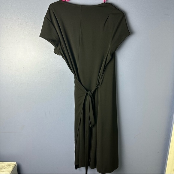 Isaac Mizrahi for target all black elegant form fitting midi wrap dress Size XXL - Picture 9 of 10